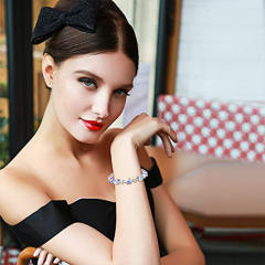 Amazon hot sale 8mm crystal square beads jewelry set
