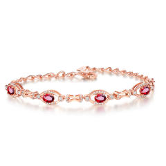 Rose gold color elegant ruby statement jewelry set