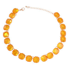 Boho color resin geometric easy match choker necklace