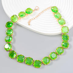 Boho color resin geometric easy match choker necklace