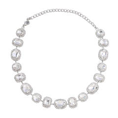 Boho color glass crystal luxury diamond choker necklace