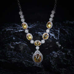 Creative luxury party queen topaz statement jewelry set