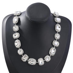 Boho color glass crystal luxury diamond choker necklace