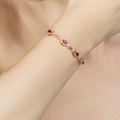 Rose gold color elegant ruby statement jewelry set