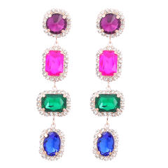 Boho color glass crystal luxury diamond choker necklace