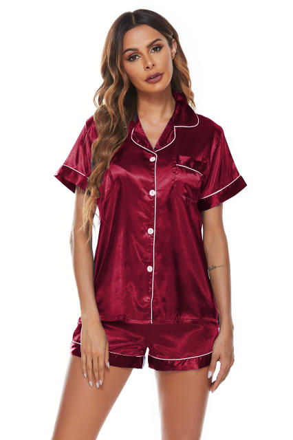 Occident fahsion plain color stain short pajamas set