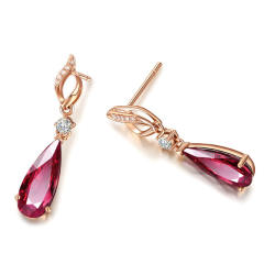 Rose gold color elegant ruby statement jewelry set