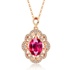 Rose gold color elegant ruby statement jewelry set