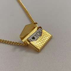 Popular envelop pendant locket necklace