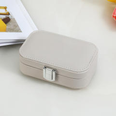 PU leather spring color two layer jewelry box