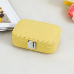 PU leather spring color two layer jewelry box
