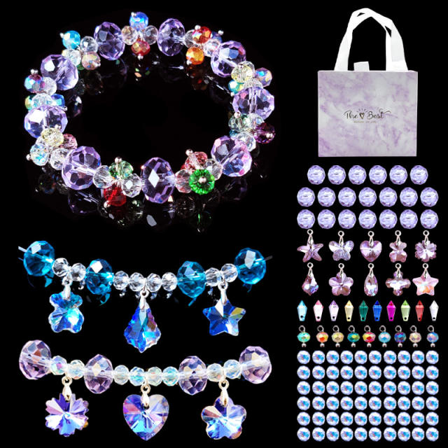 Hot sale children diy crystal beads bracelet set