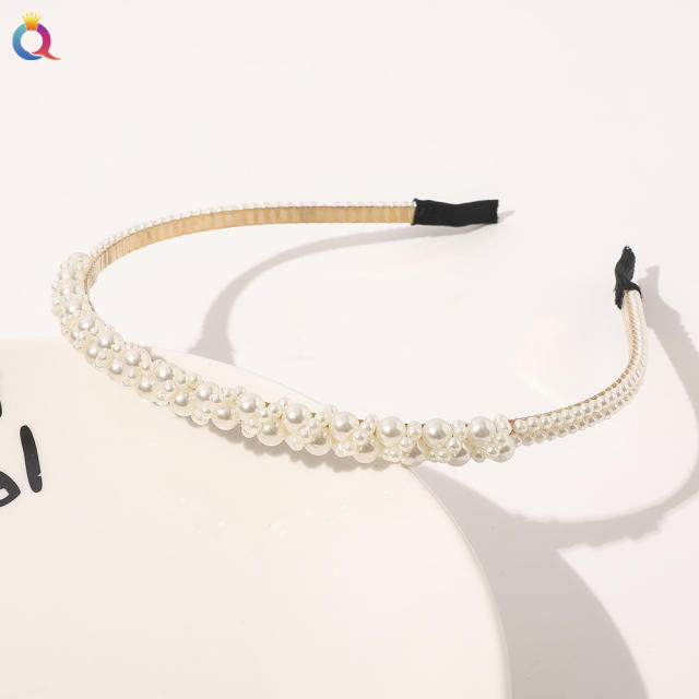 Korean fashion faux pearl beads headband