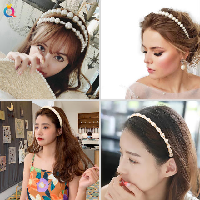 Korean fashion faux pearl beads headband