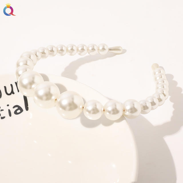 Korean fashion faux pearl beads headband