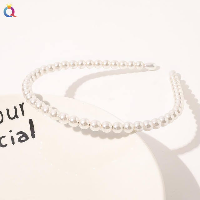 Korean fashion faux pearl beads headband