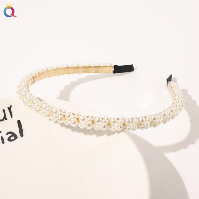 Korean fashion faux pearl beads headband