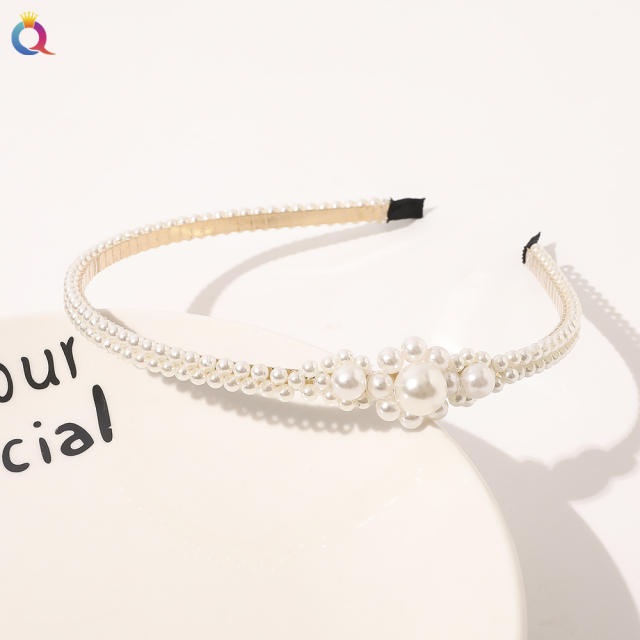 Korean fashion faux pearl beads headband