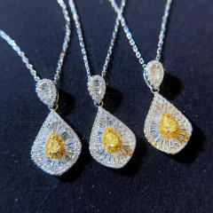 Elegant topaz statement pendant diamond necklace