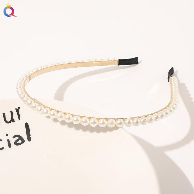 Korean fashion faux pearl beads headband