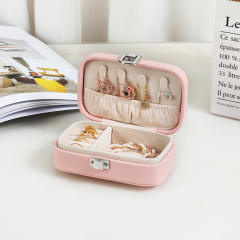 PU leather spring color two layer jewelry box