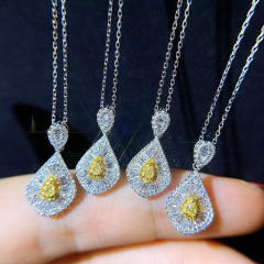 Elegant topaz statement pendant diamond necklace