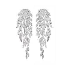Luxury pave setting rhinestone dangle earrings