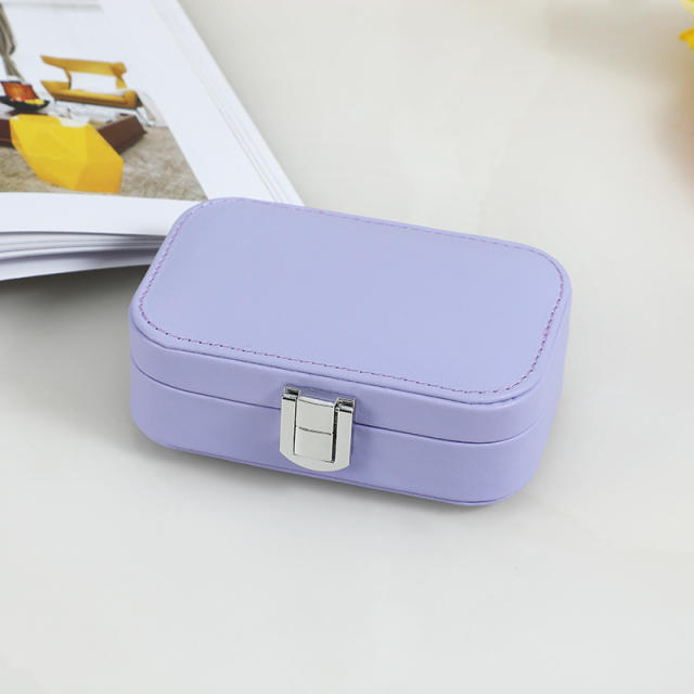 PU leather spring color two layer jewelry box