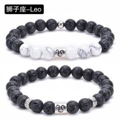 Hot sale zodiac series Volcanic stone couple bracelet
