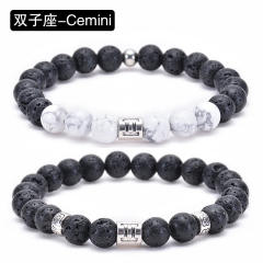 Hot sale zodiac series Volcanic stone couple bracelet