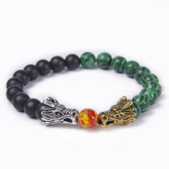 Amazon hot sale natural stone dragon head bead bracelet