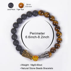 Amazon hot sale natural stone dragon head bead bracelet