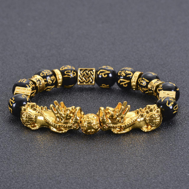 Hot sale imitation Obsidian pixu bracelet