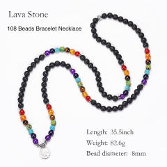 108pcs natural stone bead layer bracelet