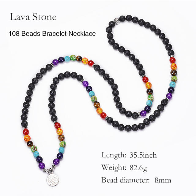 108pcs natural stone bead layer bracelet