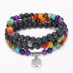 108pcs natural stone bead layer bracelet
