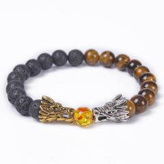 Amazon hot sale natural stone dragon head bead bracelet