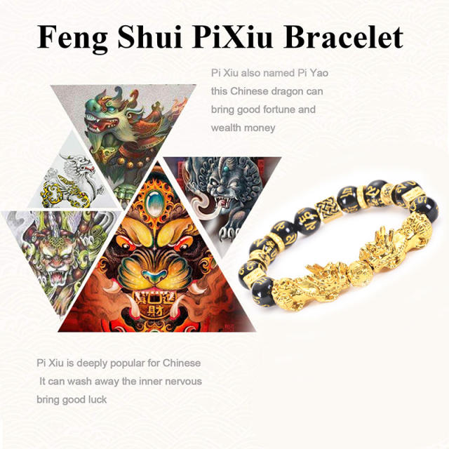 Hot sale imitation Obsidian pixu bracelet