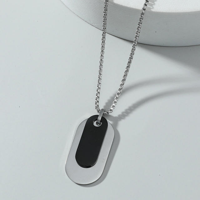 Occident fashion dog tag pendant stainless steel necklace for men