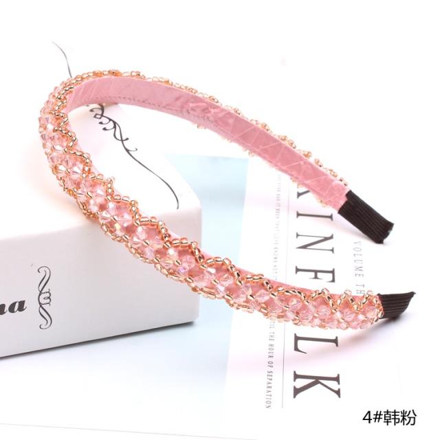15mm Korean fashion handmade crystal bead braid headband