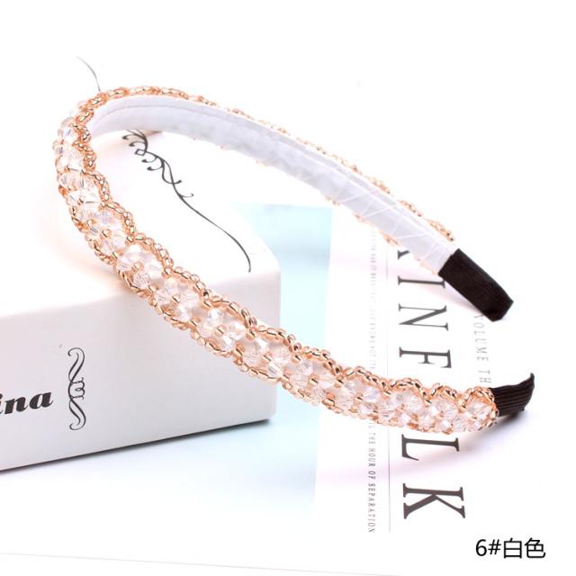 15mm Korean fashion handmade crystal bead braid headband