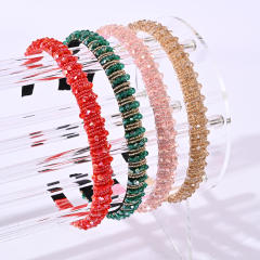 Korean fashion elegant crystal beads headband