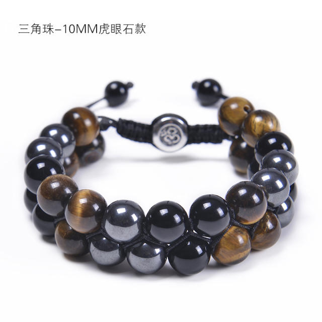 10mm tiger eye beads natural bead braid bracelet for men