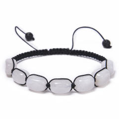 Hot sale colorful natural stone yoga stone braid bracelet