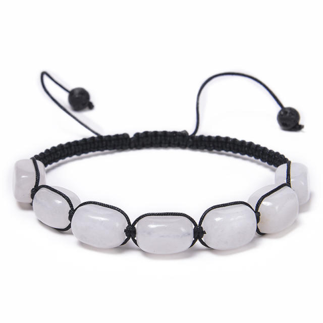 Hot sale colorful natural stone yoga stone braid bracelet