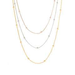 Concise three layer chain dainty stainless steel necklace