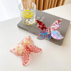Korean fashion acrylic color butterfly hair claw clips