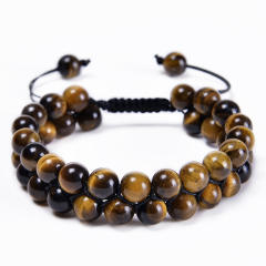 10mm tiger eye beads natural bead braid bracelet for men