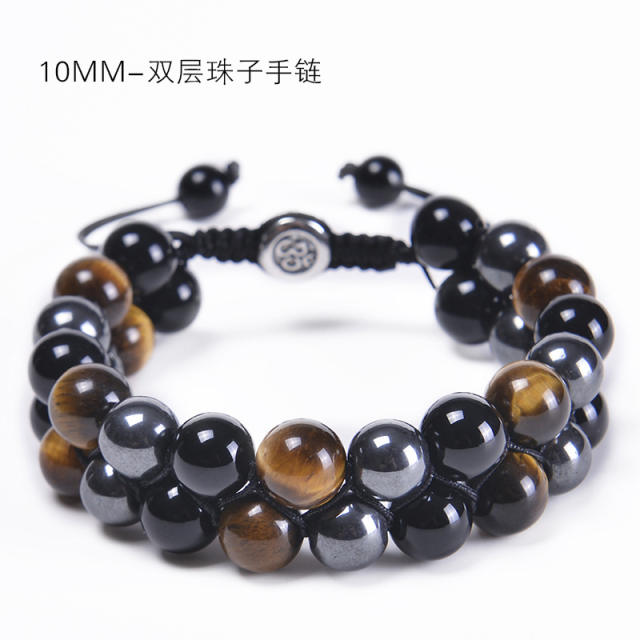 10mm tiger eye beads natural bead braid bracelet for men