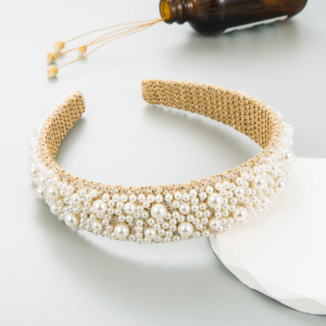 Luxury pearl beaded baroque headband